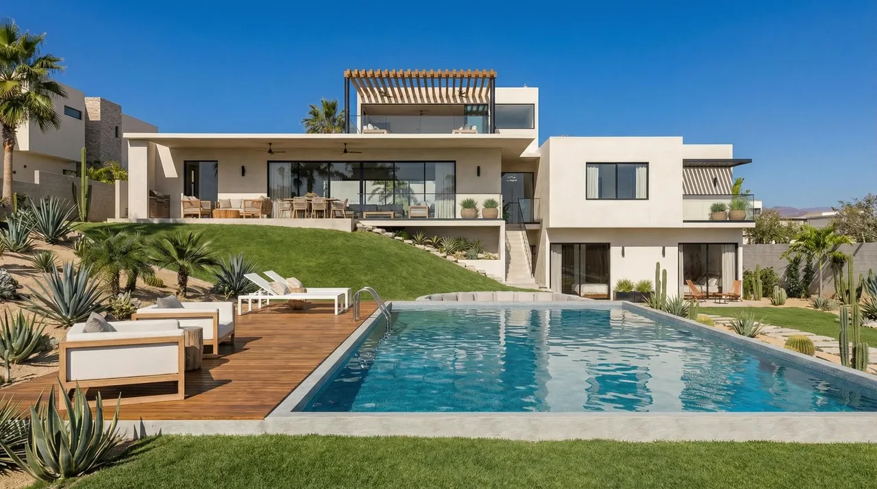 Artist rendering of a three-bedroom house at Quintas Todos Santos, Todos Santos, Baja California Sur