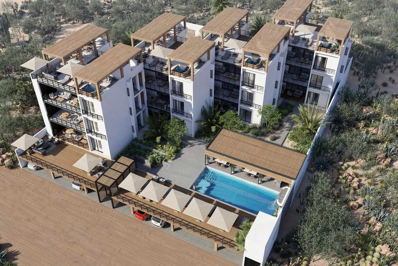 Artist rendering of a two-bedroom condo at Ciudad Cerritos, Cerritos, Baja California Sur
