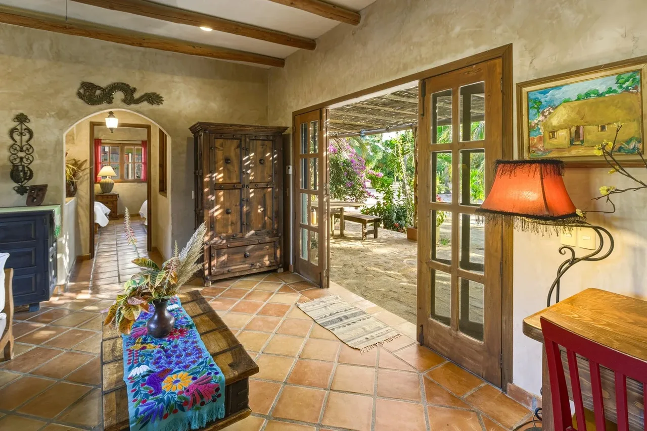 living room at Flora del Mar Hacienda in Todos Santos