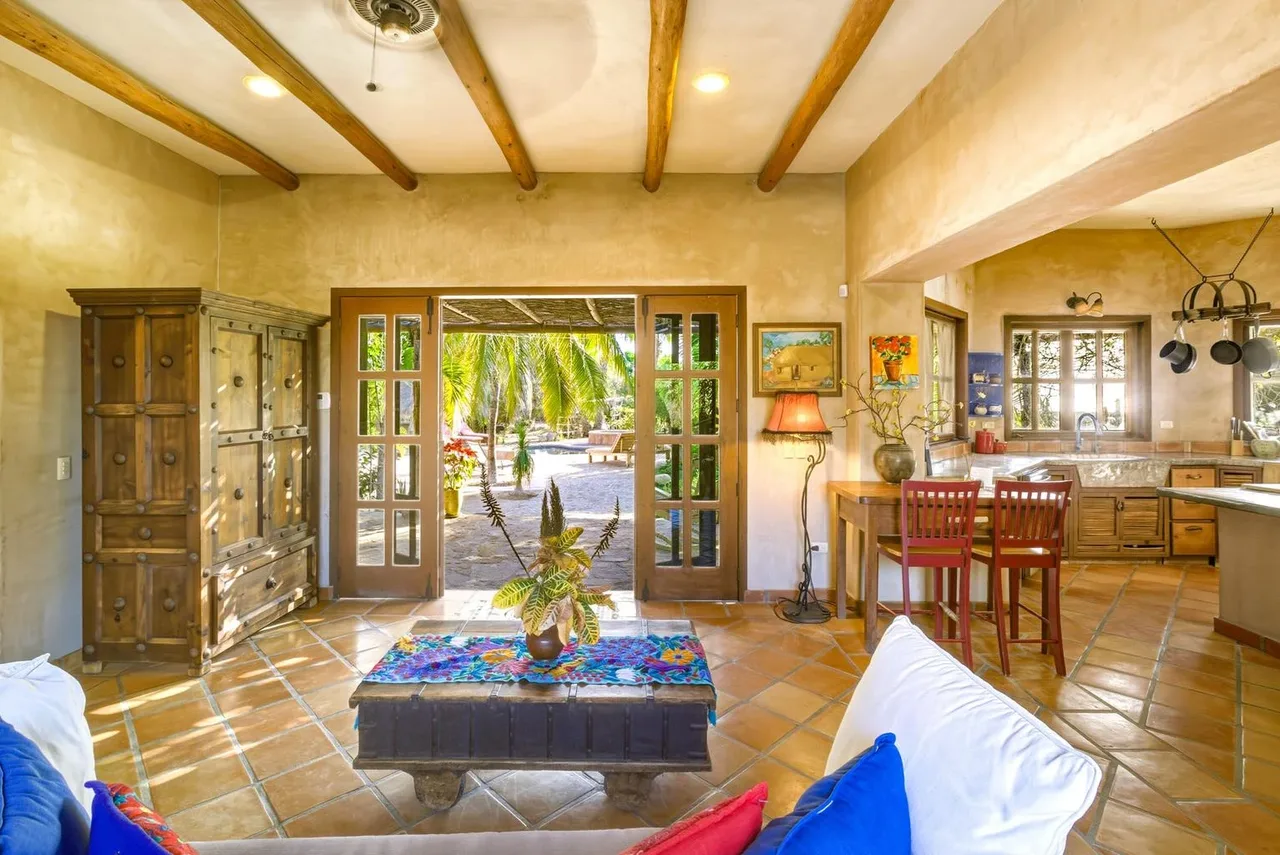 living room 2 at Flora del Mar Hacienda in Todos Santos