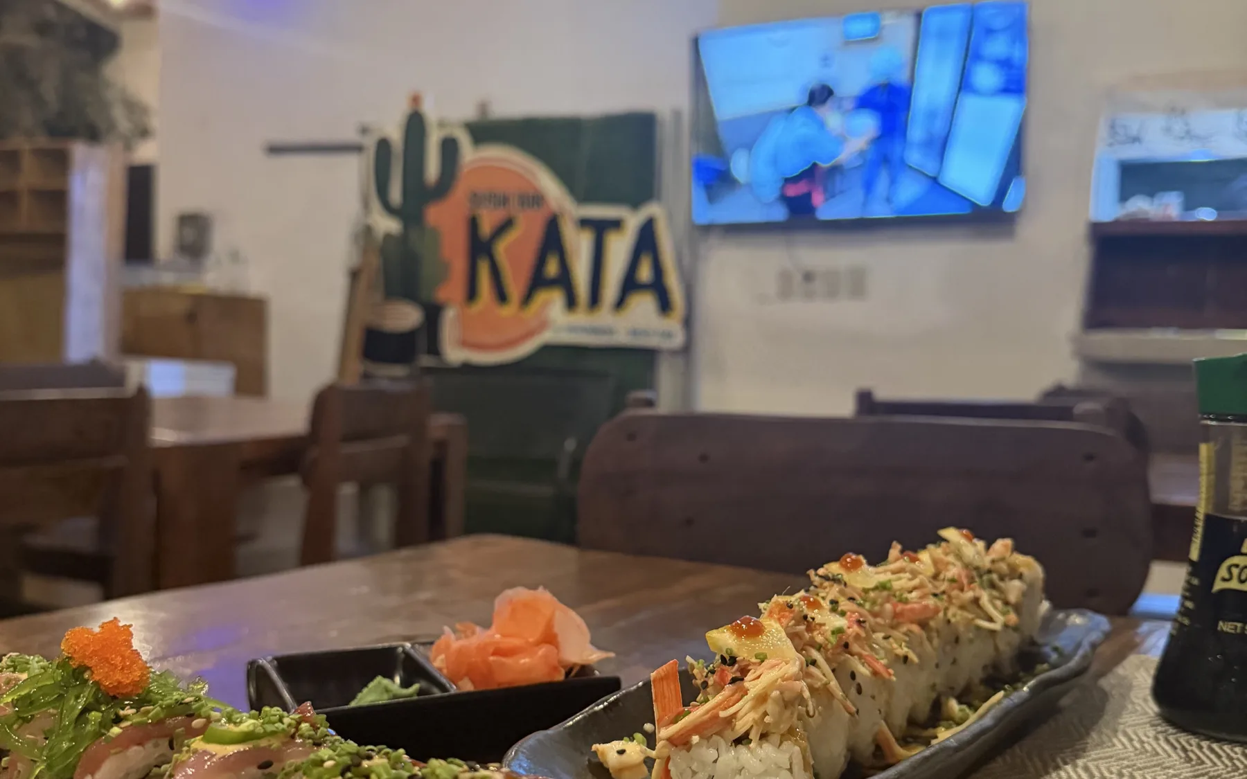 Sushi rolls served at Sushi Bar Kata in El Pescadero